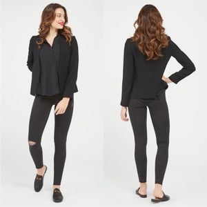 SPANX Distressed Ankle Skinny Jeans in Vintage Black Small NWT
